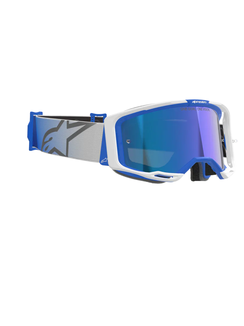 Alpinestars Vision 8 Goggle - Corp - Blue/White - Blue Mirror Lens