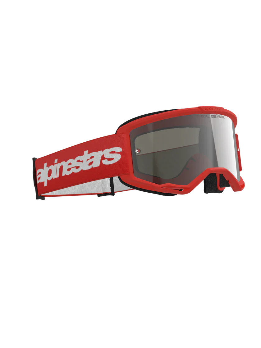 Alpinestars Vision 3 Goggle - Wordmark - Red - Silver Mirror Lens