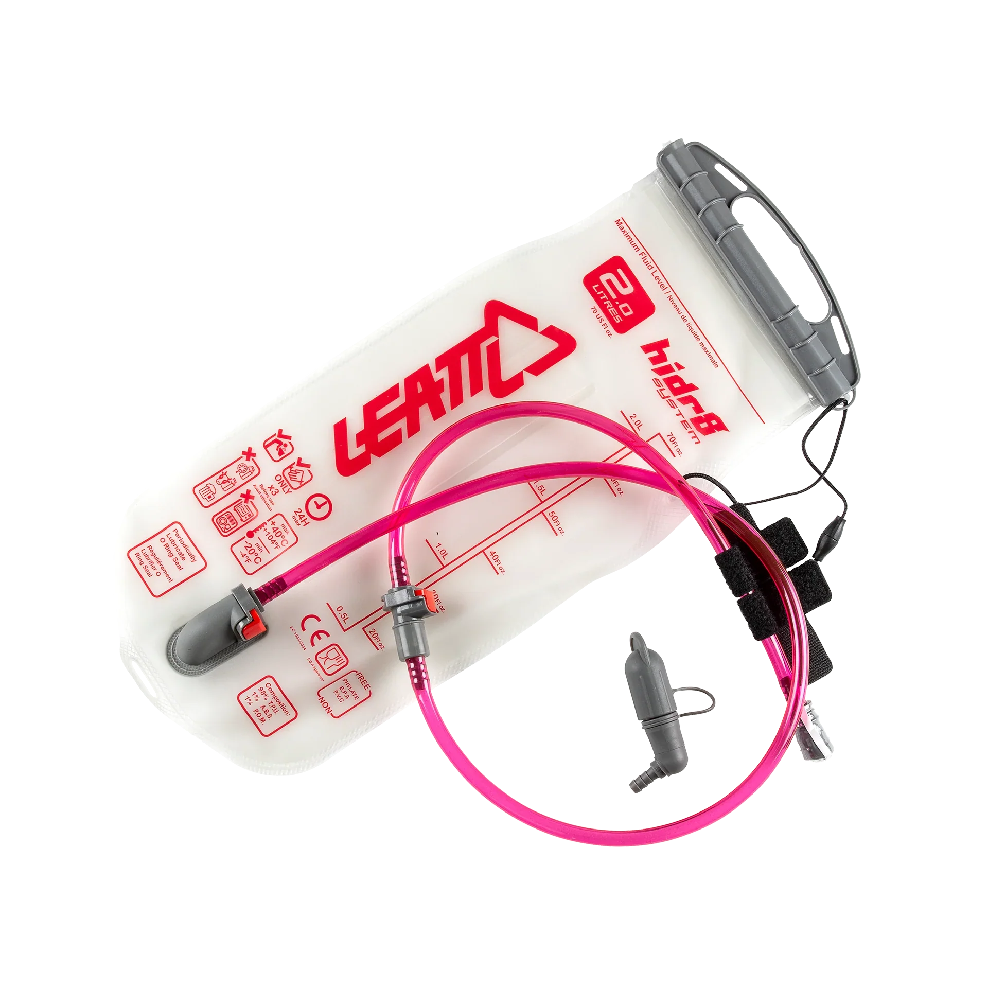 Leatt Bladder Flat CleanTech 2L (70oz) w Tube and Bite Valve